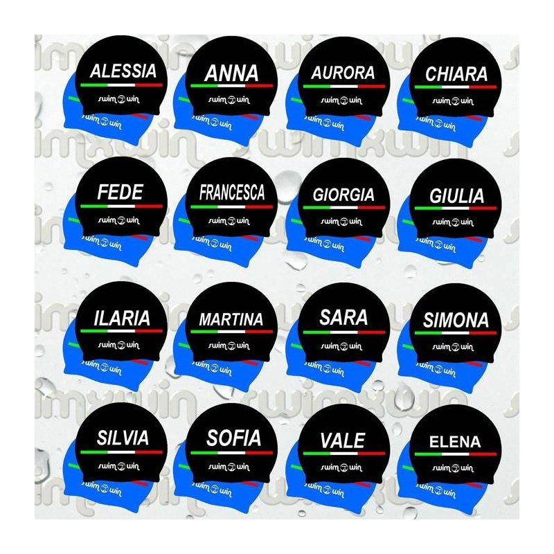 Cuffia Piscina con Nome in Silicone | 790+ Nomi | Swimmershop