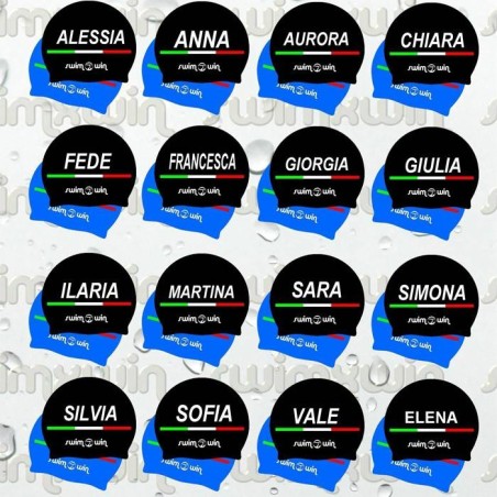 Cuffia Piscina con Nome in Silicone | 790+ Nomi | Swimmershop