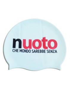 Cuffia Nuoto Piscina Silicone con Scritta: NUOTO! che mondo sarebbe senza?