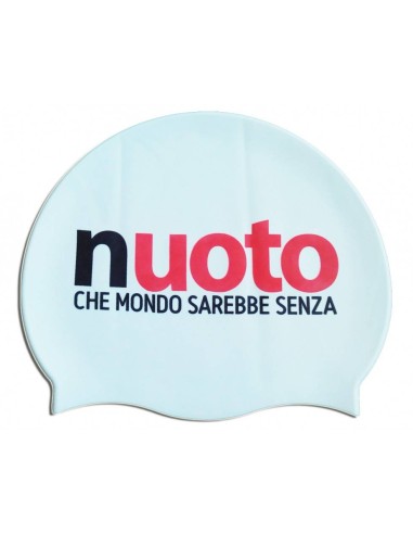 Cuffia Nuoto Piscina Silicone con Scritta: NUOTO! che mondo sarebbe senza?