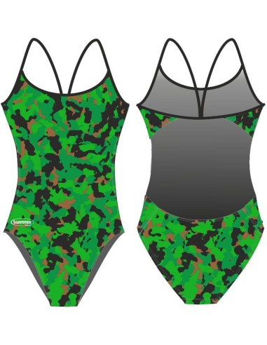Costume allenamento Openback camo verde chiaro SwimmerWear
