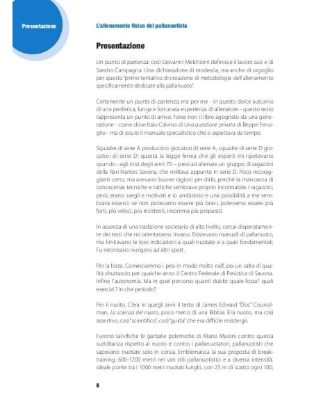 Allenamento fisico del pallanuotista