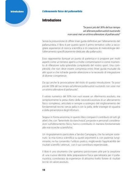 Allenamento fisico del pallanuotista