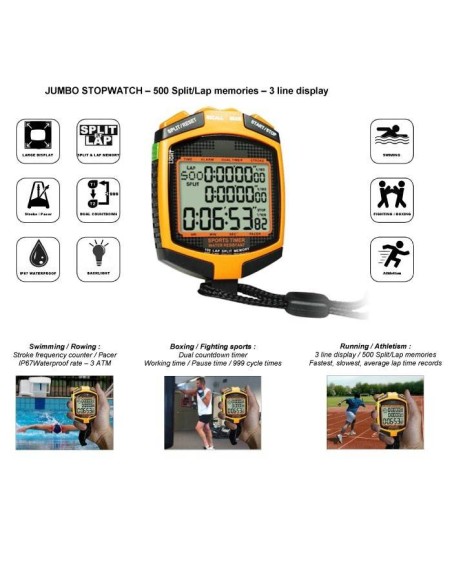Cronometro Jumbo 500 memorie grande display