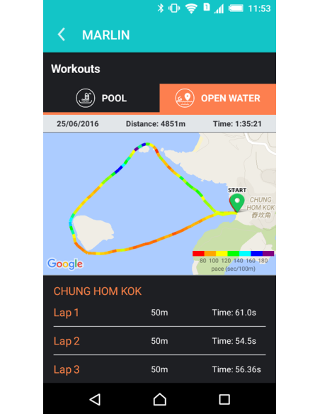 Marlin tracker GPS nuoto parlante a conduzione ossea