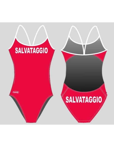 Costume Rosso Salvataggio Donna per Bagnine Professionale | Swimmershop