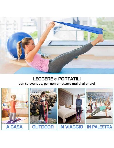 Set 3 Bande Elastiche per esercizi Fitness e Home