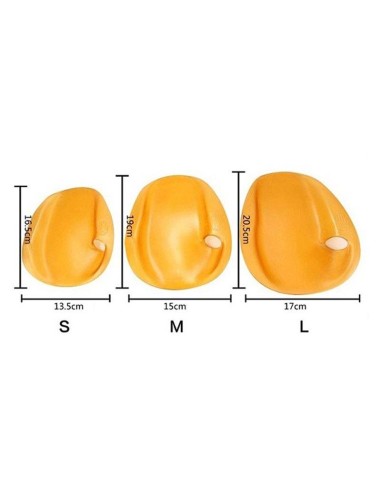 Tre taglie di palette per la bracciata S, M e L con misure in centimetri