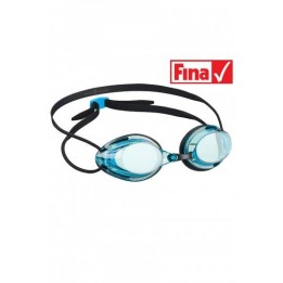 Occhialini nuoto con diottrie diverse Mad Wave da gara, lenti azzurre e montatura nera