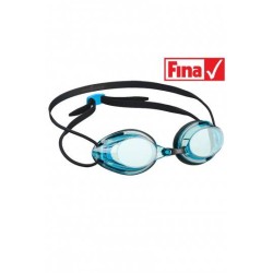 Occhialini nuoto con diottrie diverse Mad Wave da gara, lenti azzurre e montatura nera