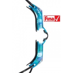 Occhialini nuoto con diottrie diverse Mad Wave da gara, lenti azzurre e montatura nera 2