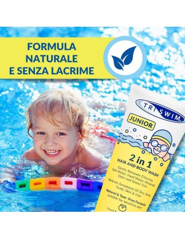 Bagnoschiuma Shampoo anticloro JUNIOR 2 in 1 Triswim