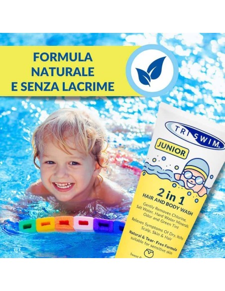 Bagnoschiuma Shampoo anticloro JUNIOR 2 in 1 Triswim