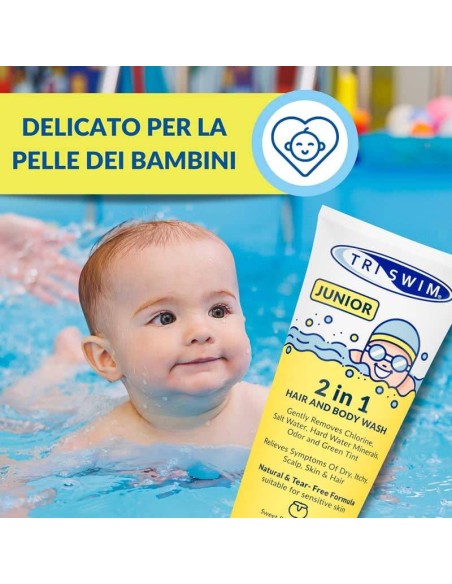 Bagnoschiuma Shampoo anticloro JUNIOR 2 in 1 Triswim