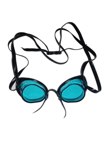 Occhialini svedesi gommati antiappannamento SwimmerWear con lenti verdi e cordino nero