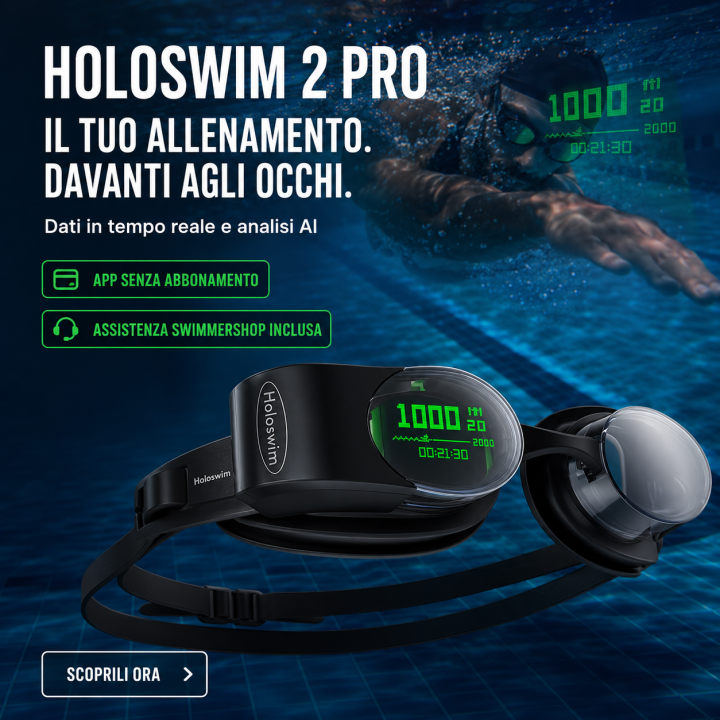 Holoswim 2 PRO Occhialini Nuoto Smart con AI