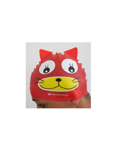 Cuffia in silicone di colore rosso a forma di Gatto