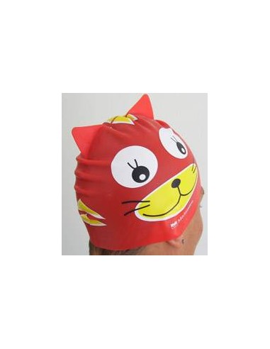 Cuffia in silicone di colore rosso a forma di Gatto