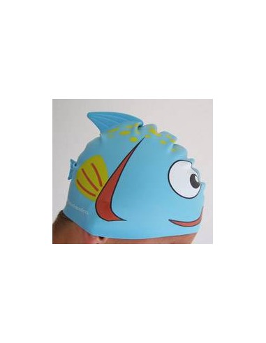 Cuffia in silicone di colore blu a forma di Pesce
