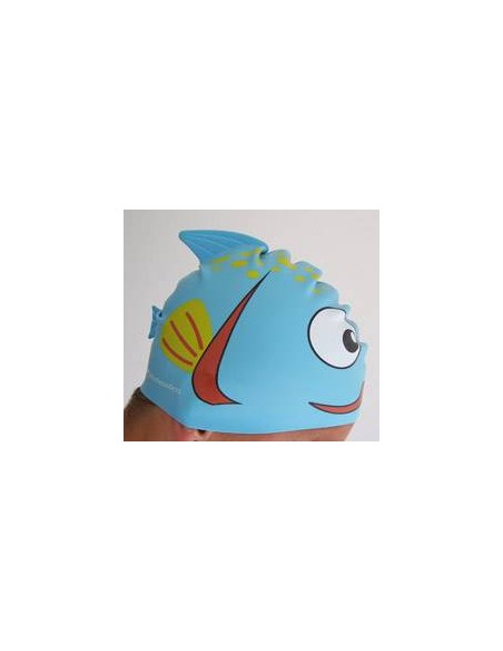 Cuffia in silicone di colore blu a forma di Pesce