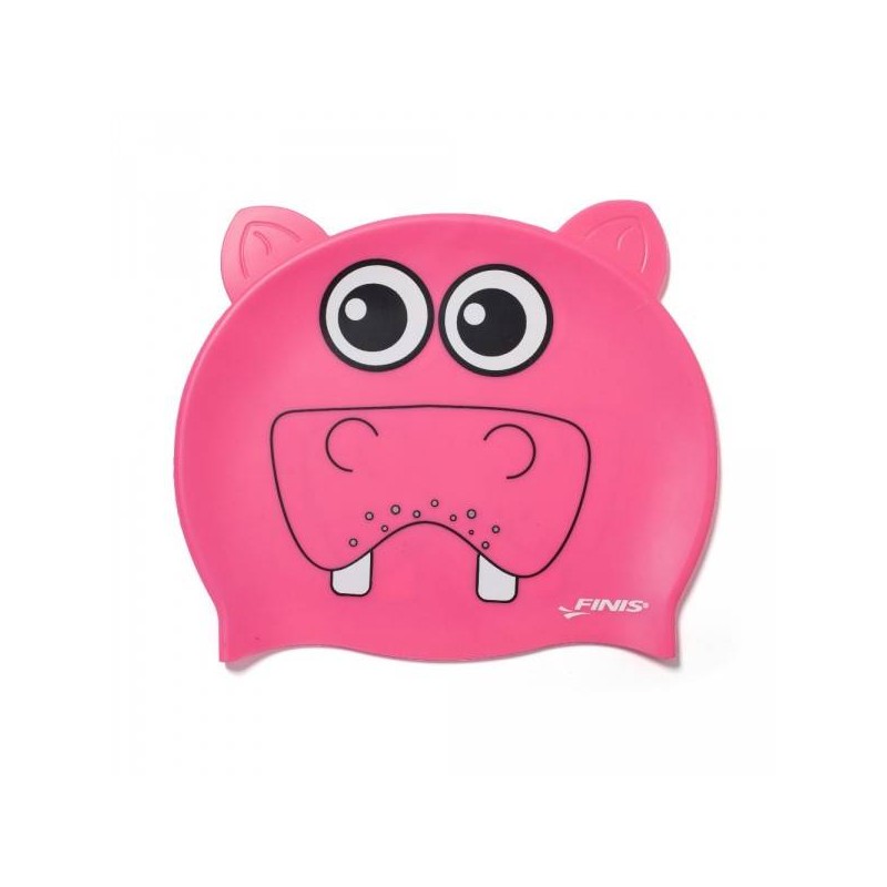 Cuffia Nuoto Bambino in Silicone - Ippopotamo Fucsia | Finis | Offerta