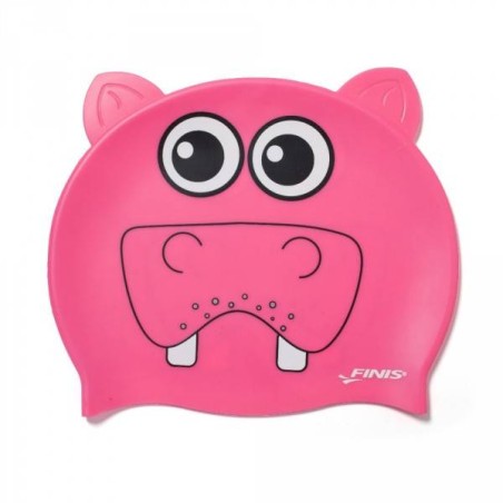 Cuffia Nuoto Bambino in Silicone - Ippopotamo Fucsia | Finis | Offerta
