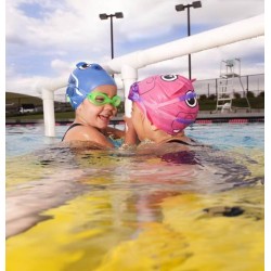 Cuffia Nuoto Bambino in Silicone - Ippopotamo Fucsia | Finis | Offerta 2