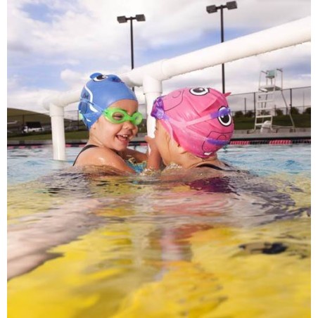 Cuffia Nuoto Bambino in Silicone - Ippopotamo Fucsia | Finis | Offerta